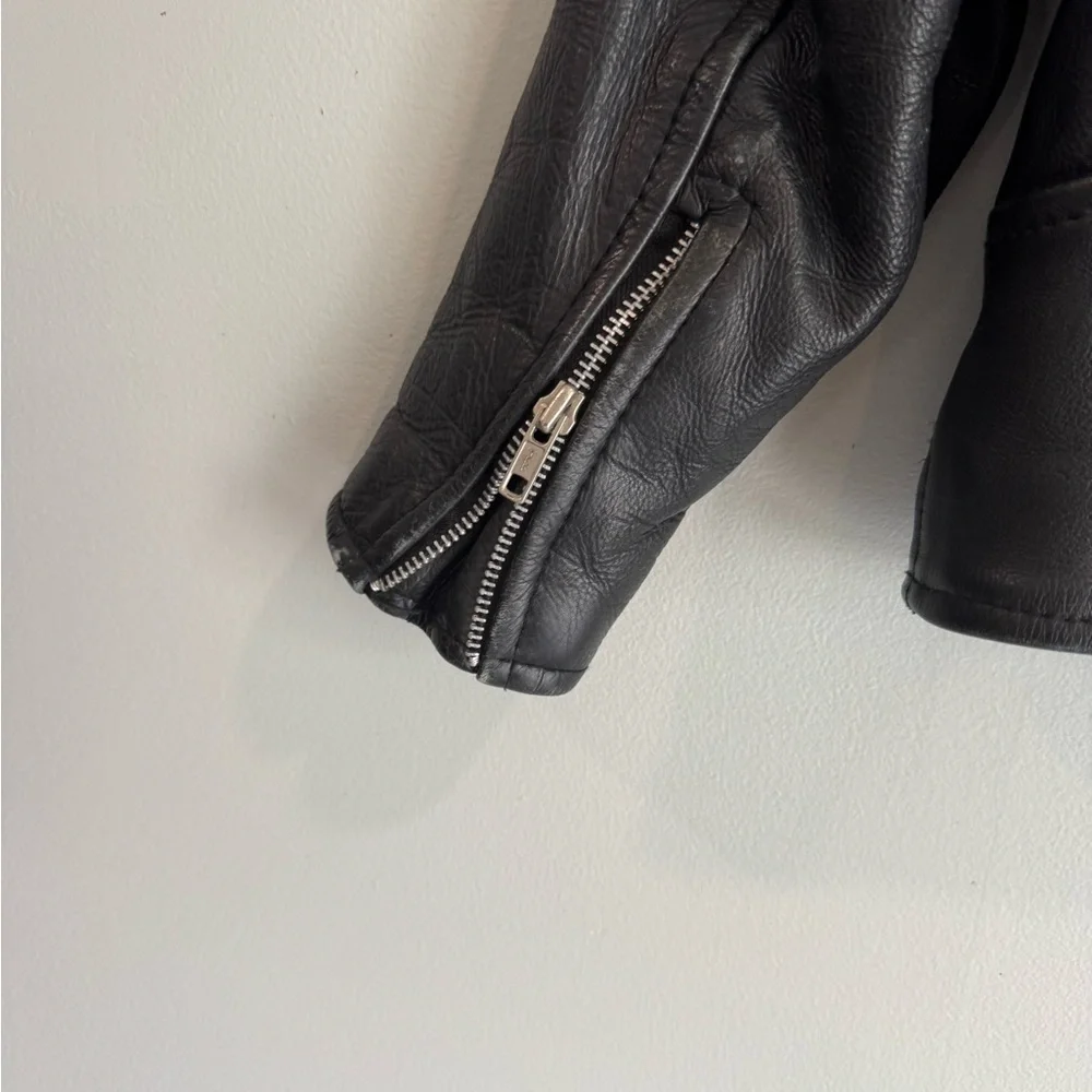 Harley-Davidson Black and Orange Leather Jacket‎ UNIK Youth XL
